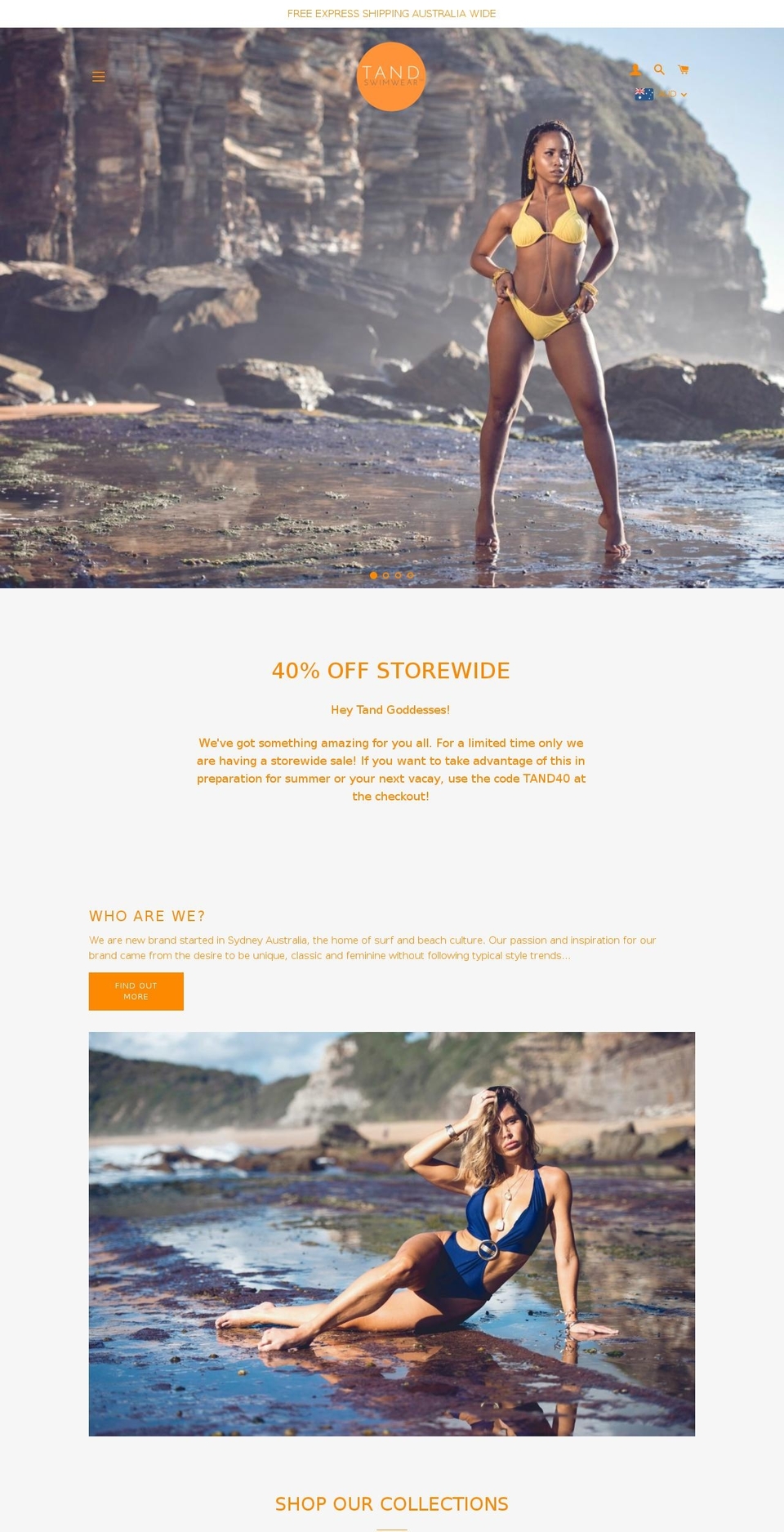 tandswimwear.com — Shopify storefront screenshot