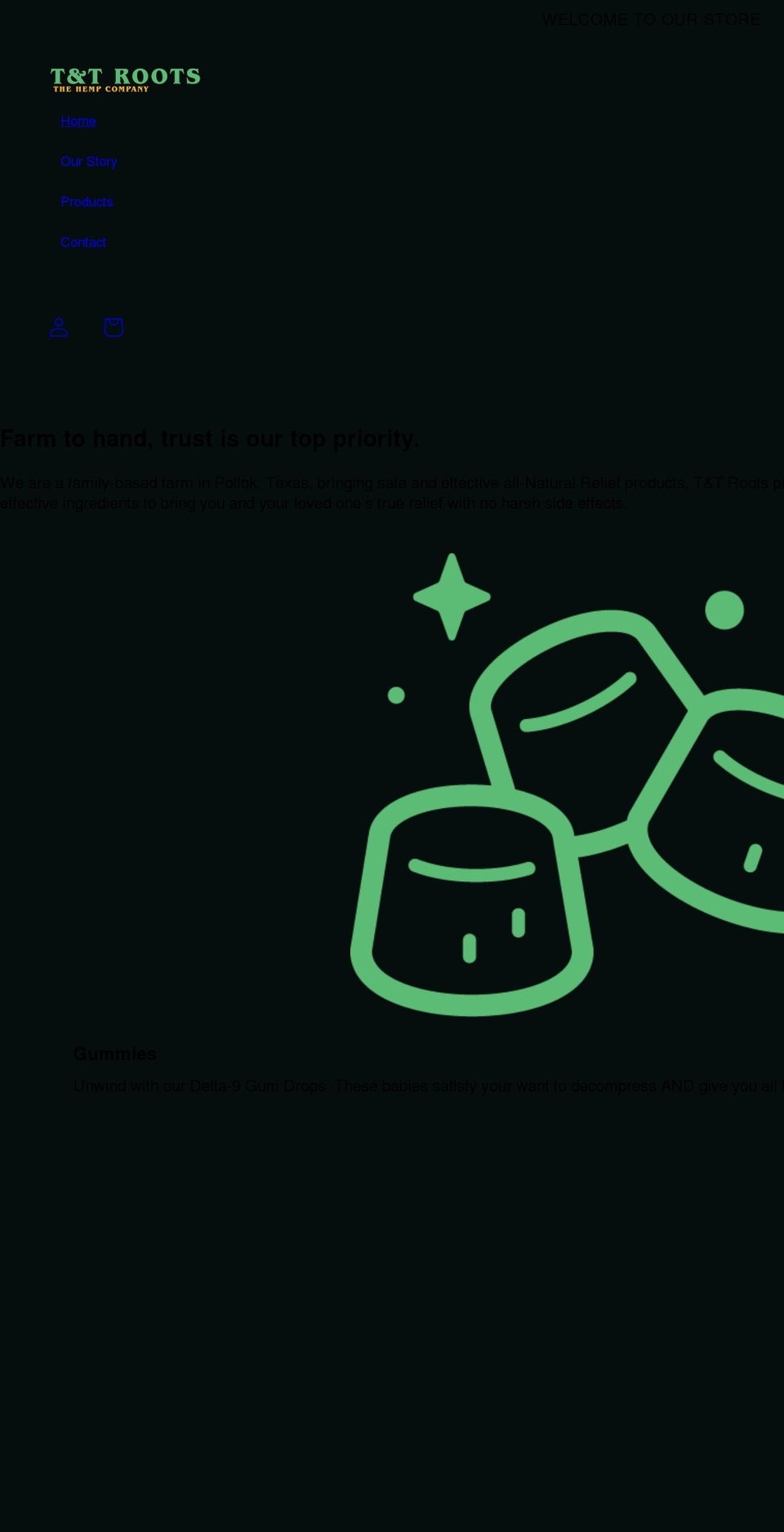 tandtroots.com shopify website screenshot