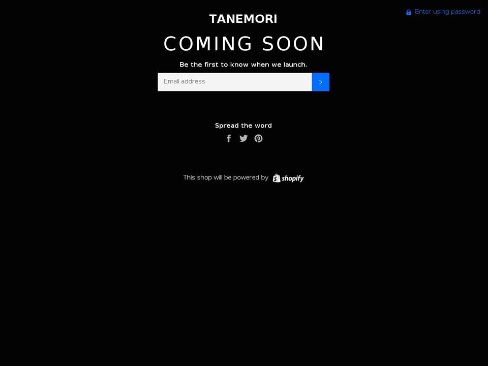 tanemori.net shopify website screenshot