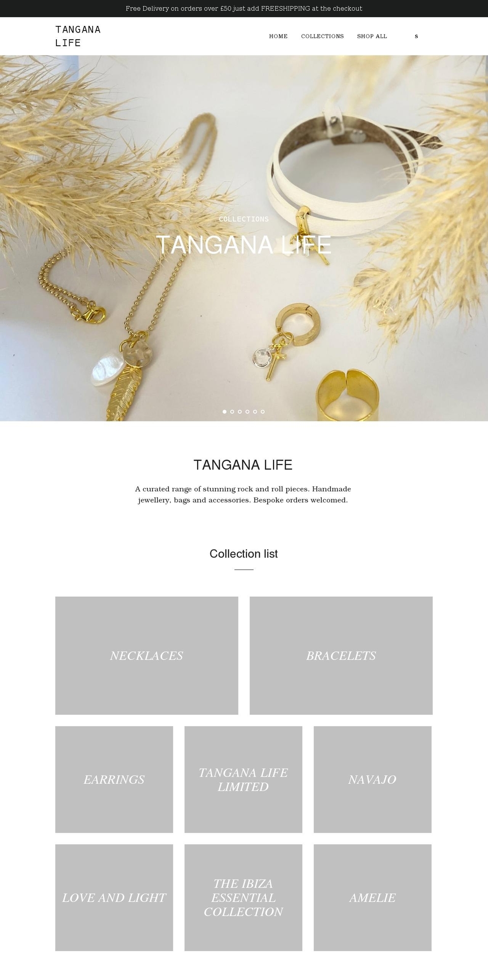 tanganalife.com shopify website screenshot