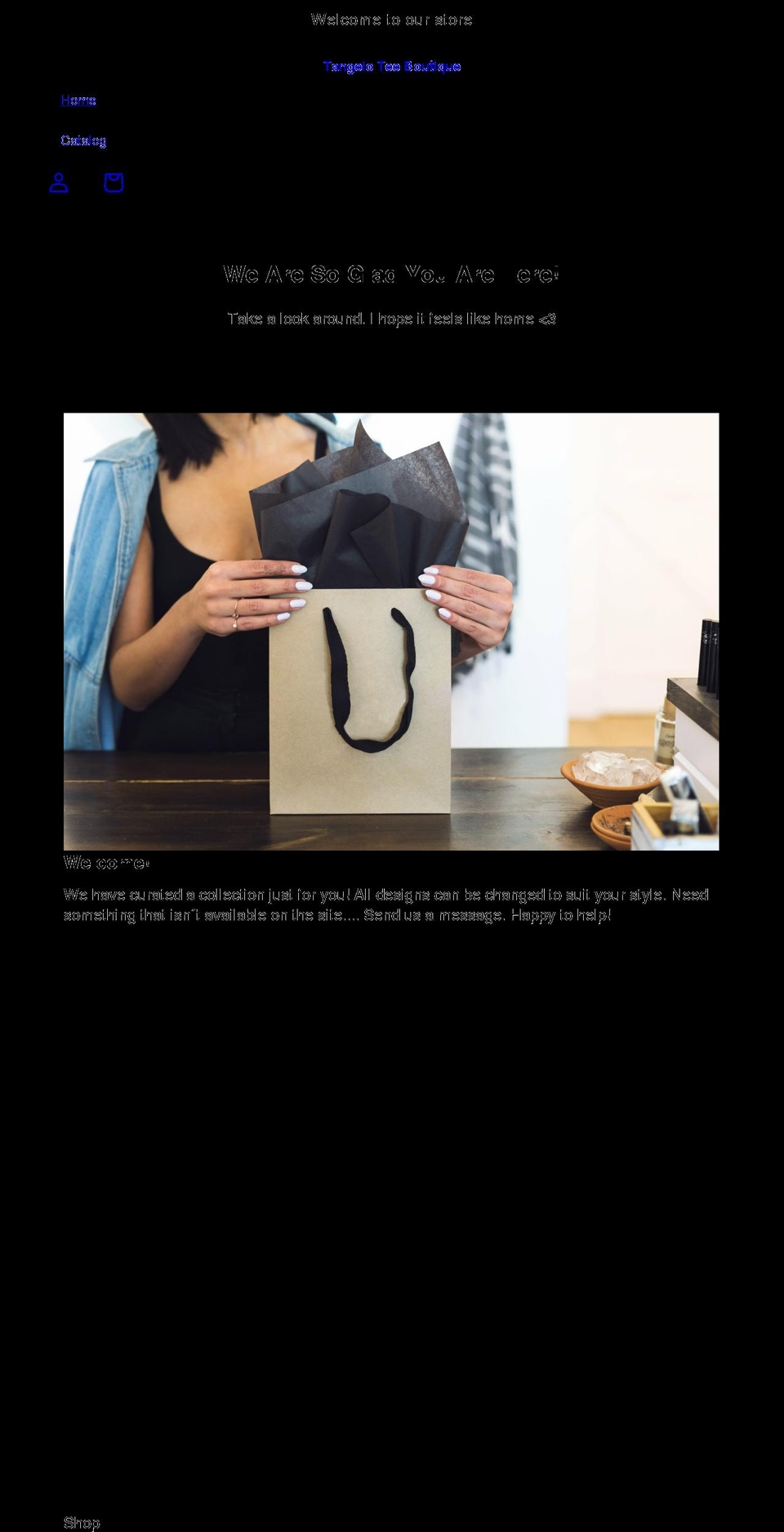 tangeloteeboutique.com shopify website screenshot