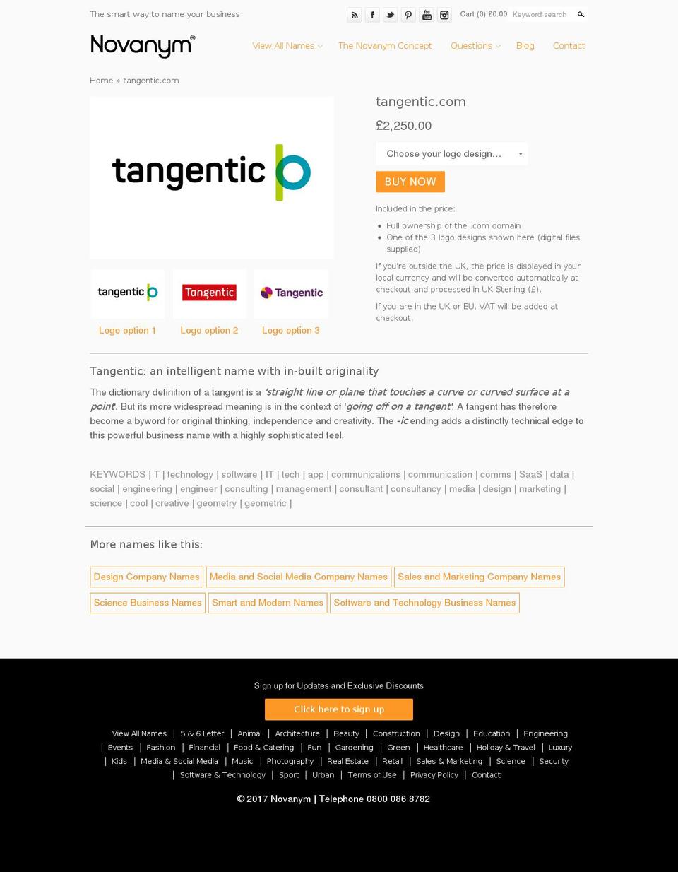 tangentic.com shopify website screenshot