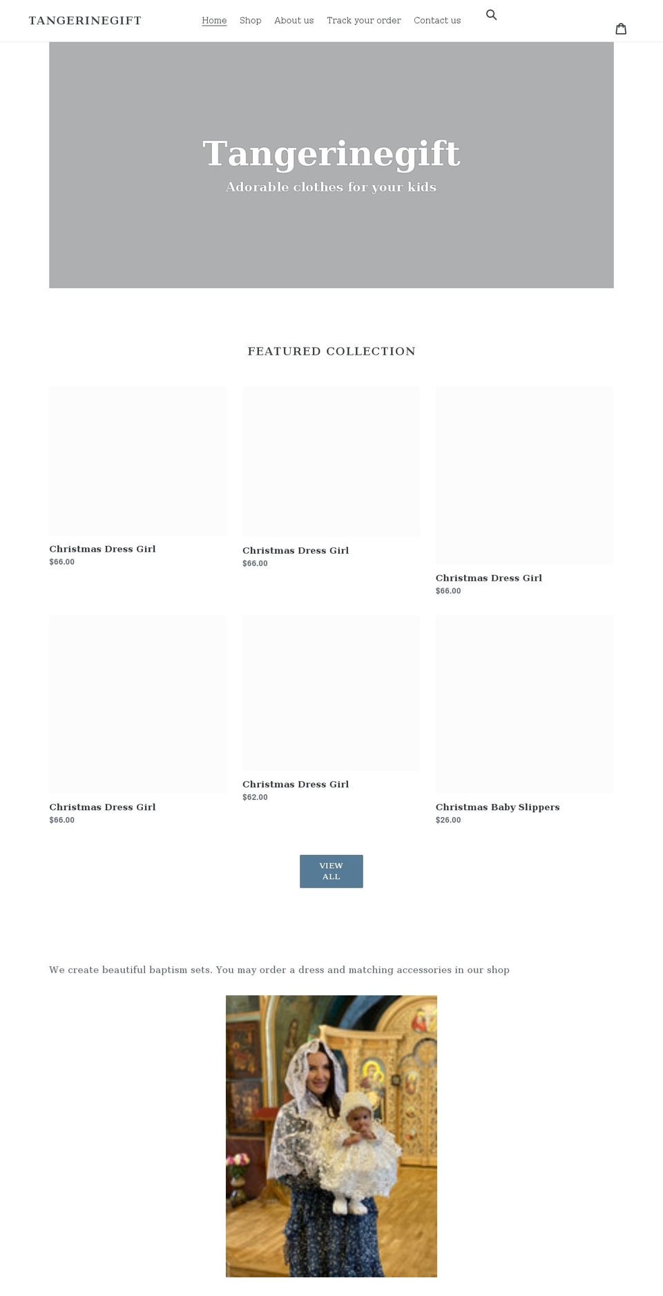tangerineforkids.com shopify website screenshot