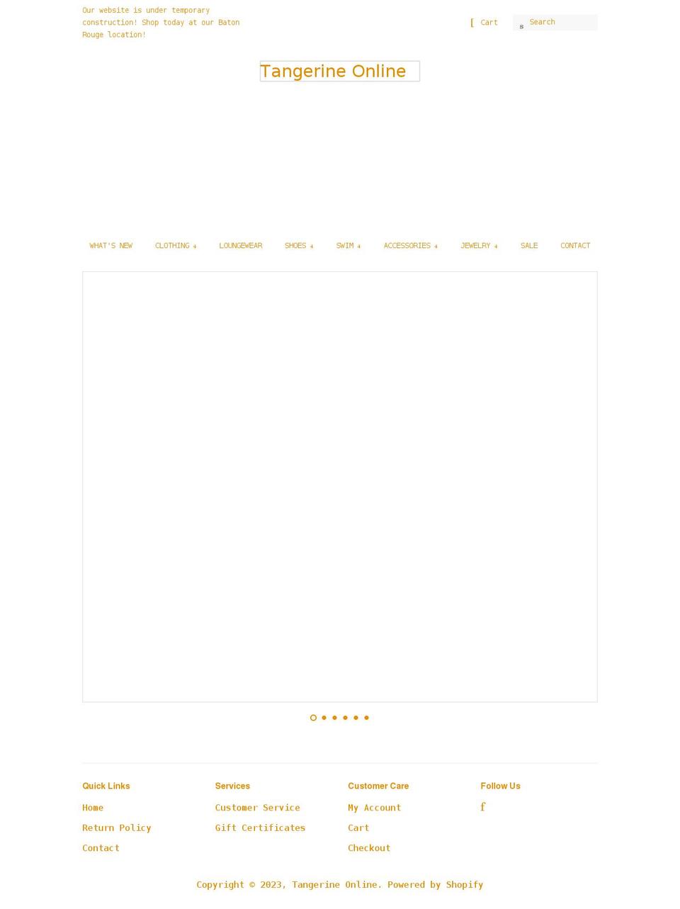tangerineonline.com shopify website screenshot