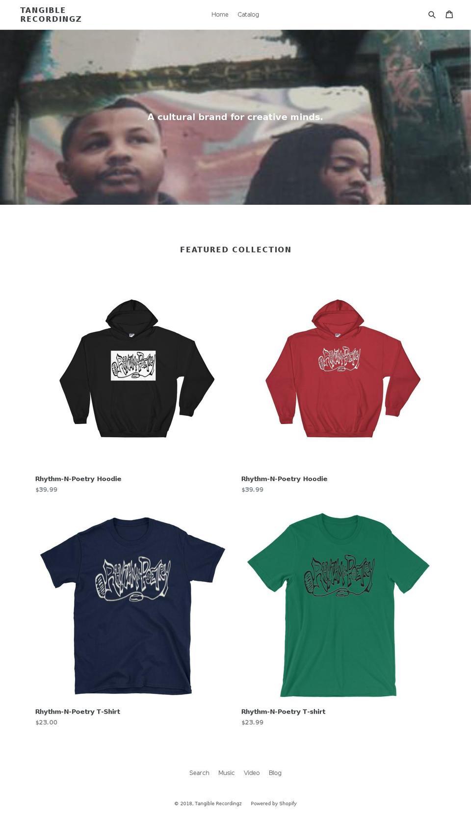 tangiblerecordingz.com shopify website screenshot