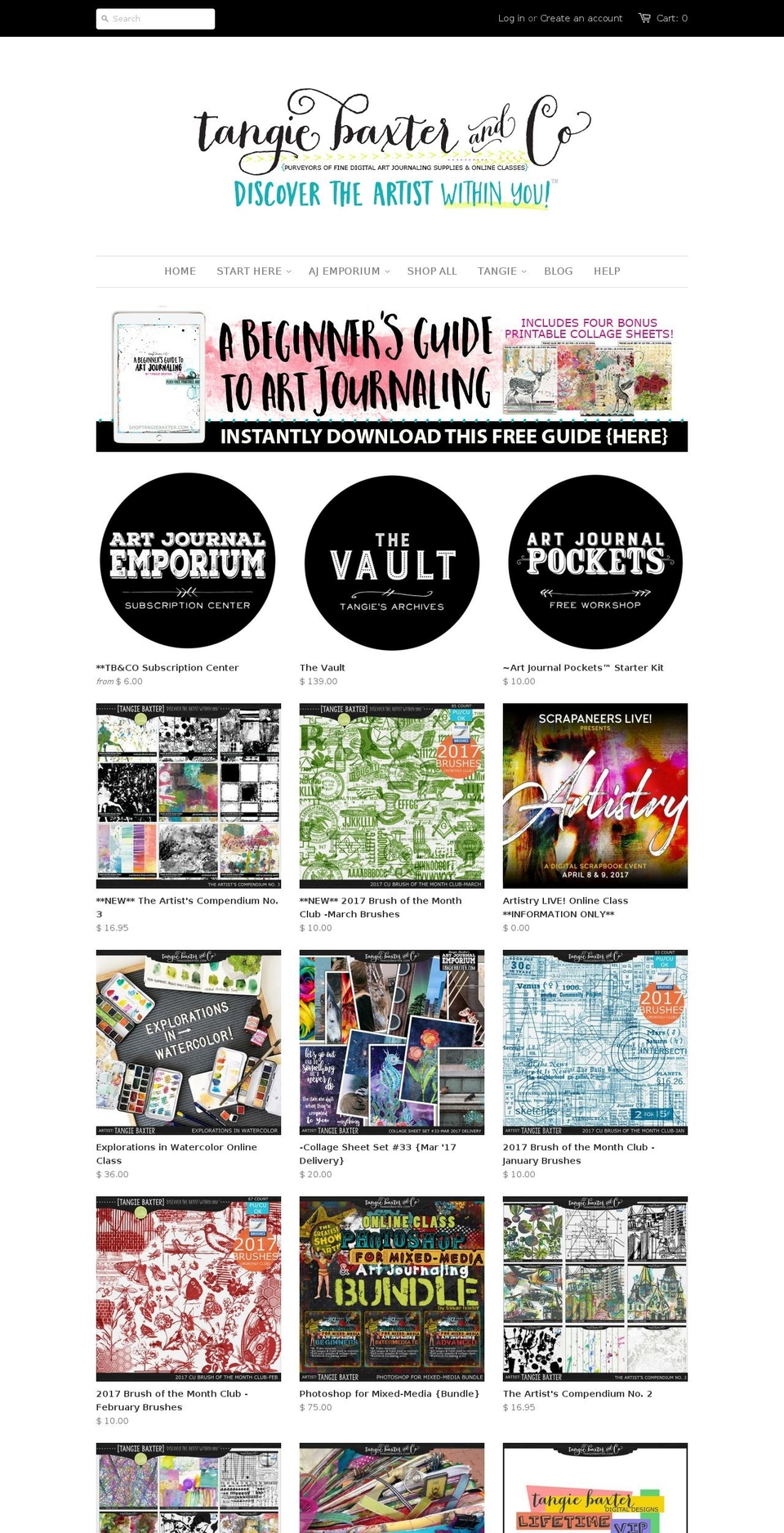 tangiebaxterandco.com shopify website screenshot