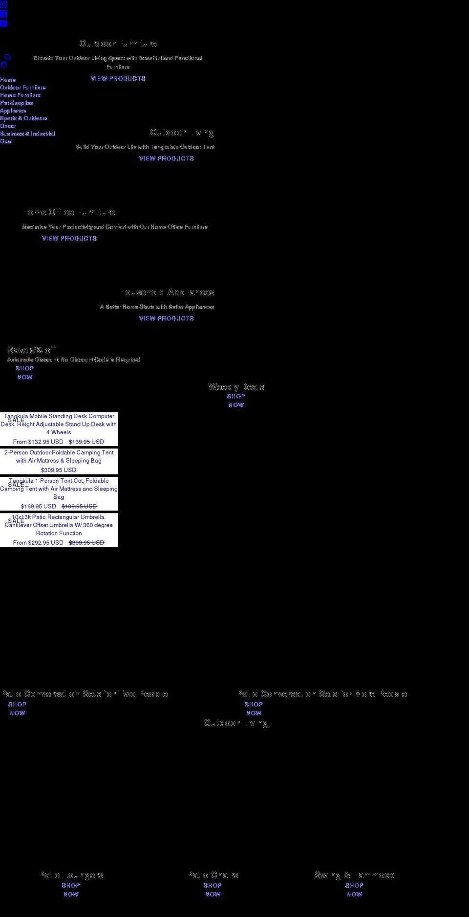 tangkula.com shopify website screenshot