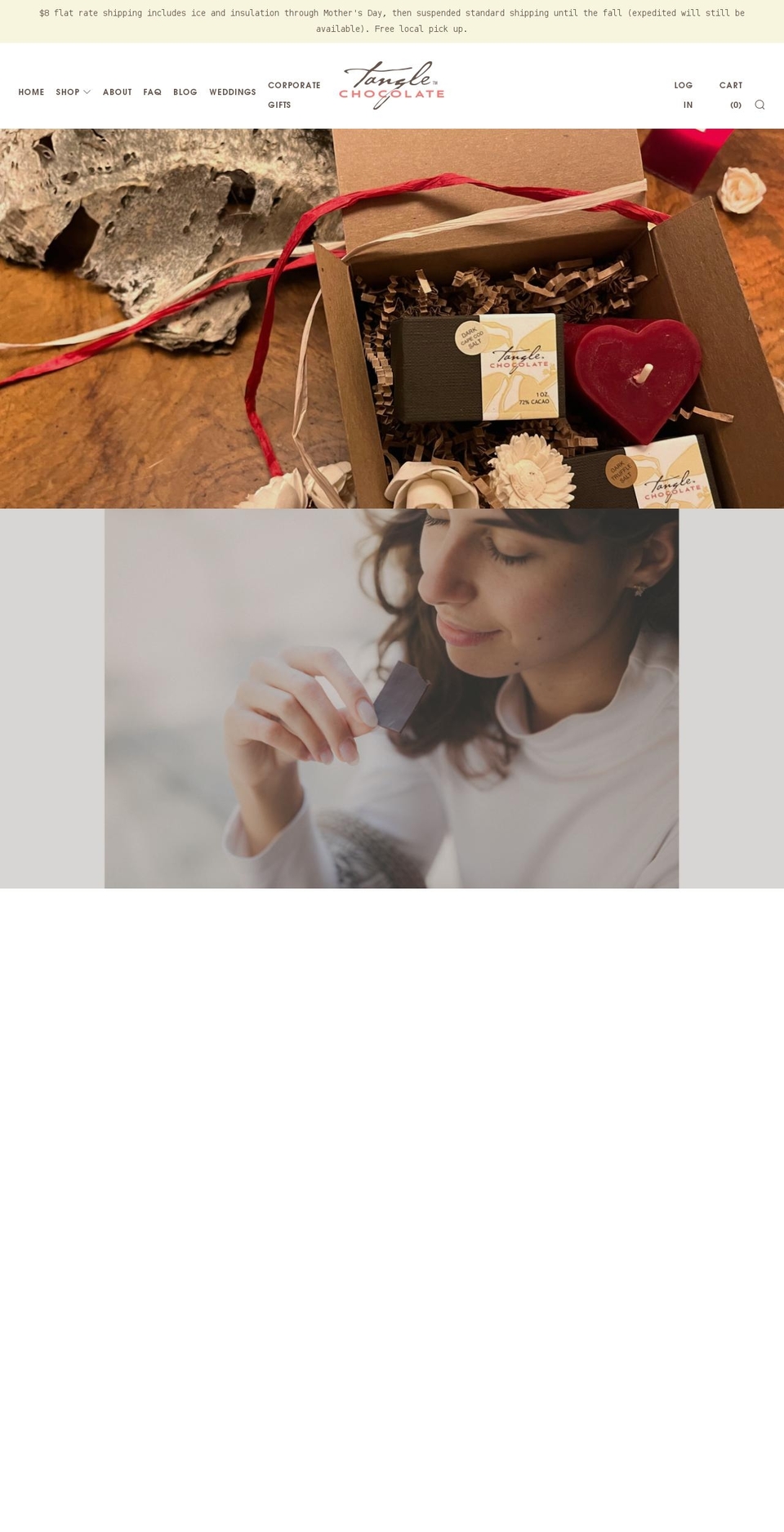 tanglechocolate.com shopify website screenshot