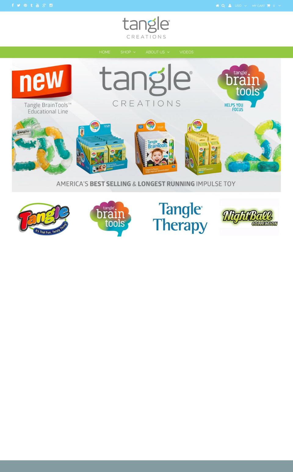 tanglecreations.com shopify website screenshot