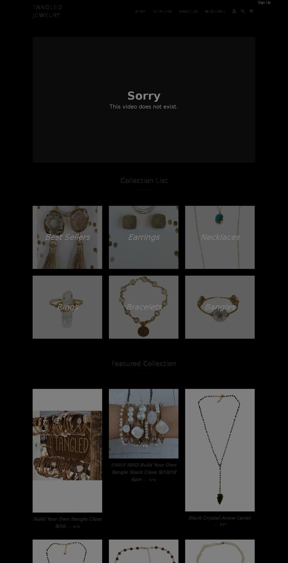 tangledjewelry.com — Shopify storefront screenshot