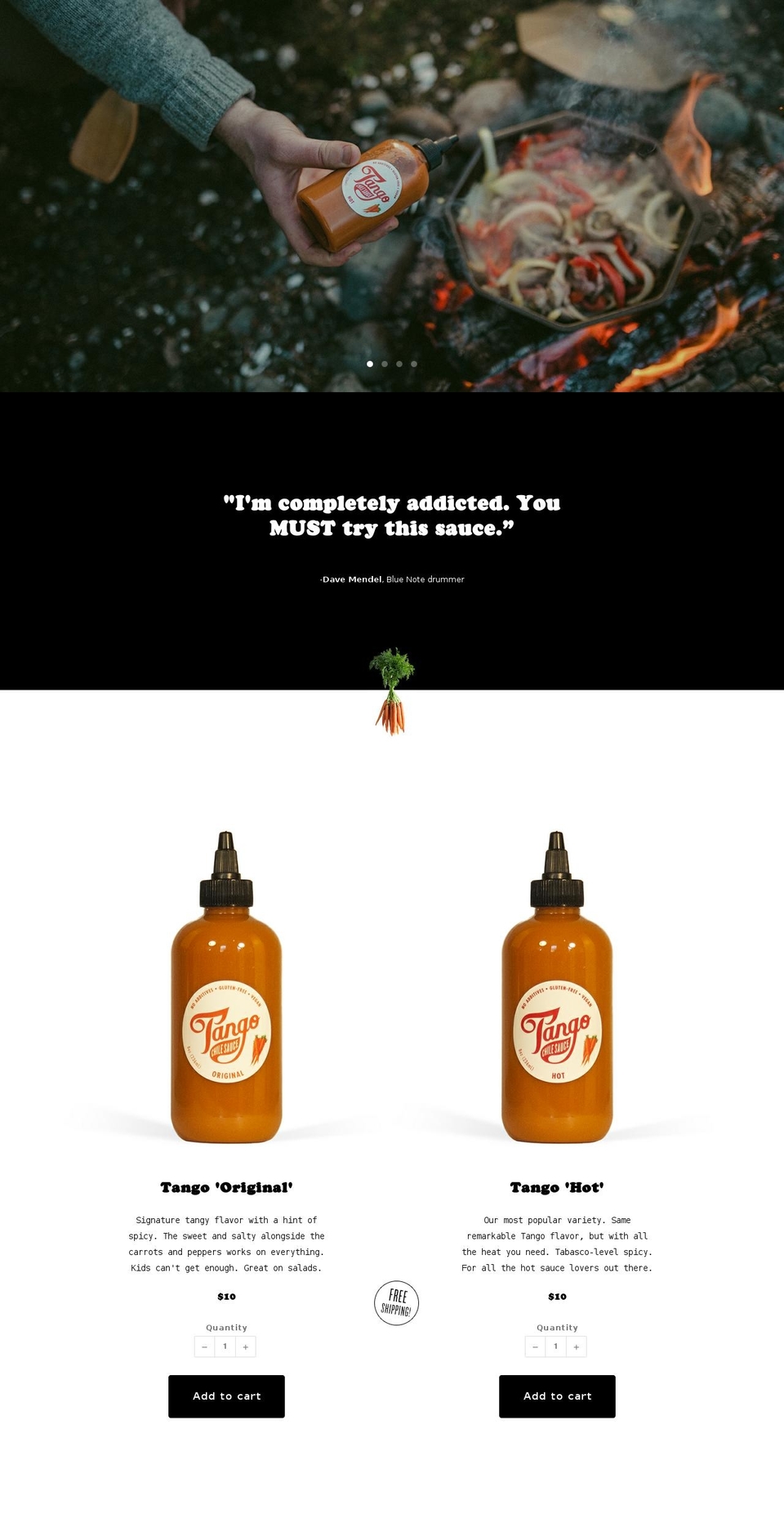 Zest Shopify theme site example tangochilesauce.com