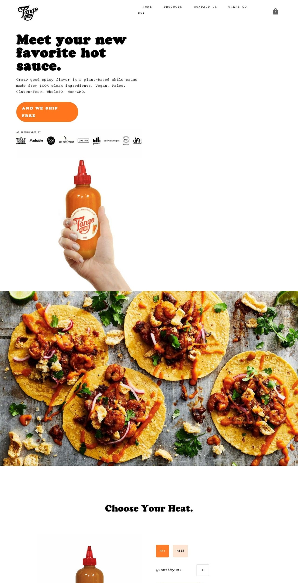 tangodelish.com — Shopify storefront screenshot