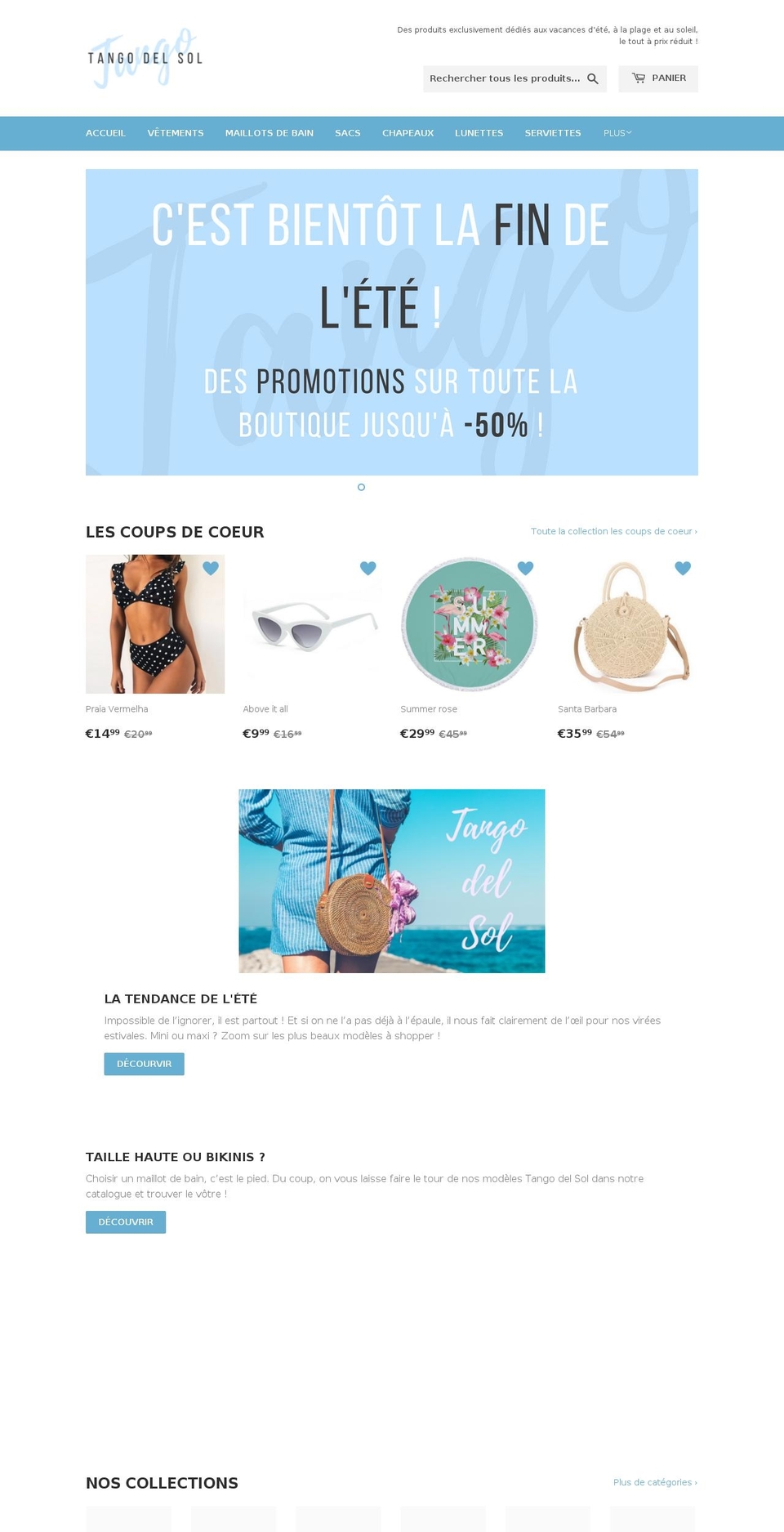 tangodelsol.com — Shopify storefront screenshot