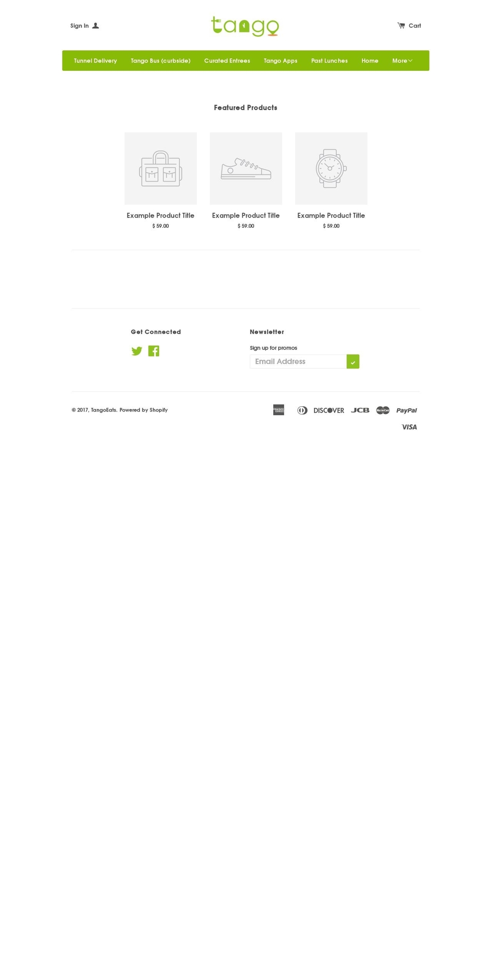 tangoeats.com shopify website screenshot