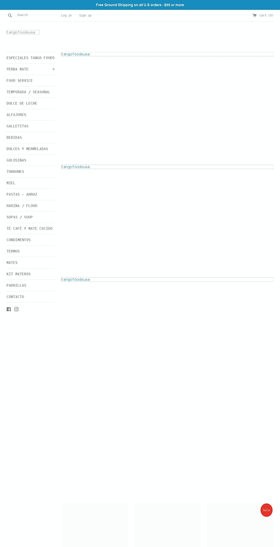 tangofoodsusa.com shopify website screenshot