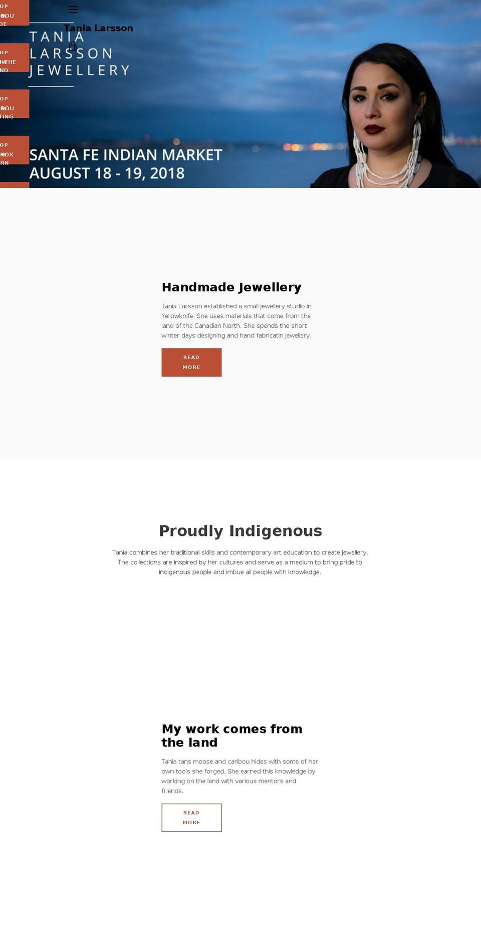 Narrative Afterpay Shopify theme site example tanialarsson.com