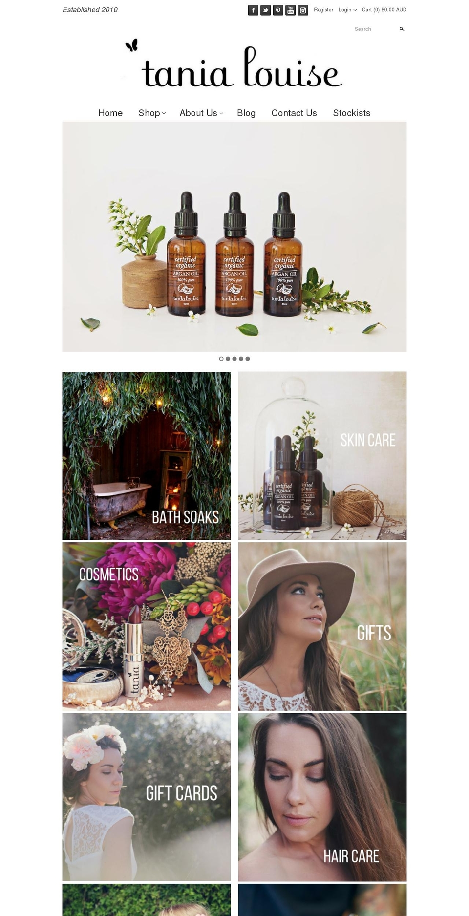 tanialouise.net shopify website screenshot