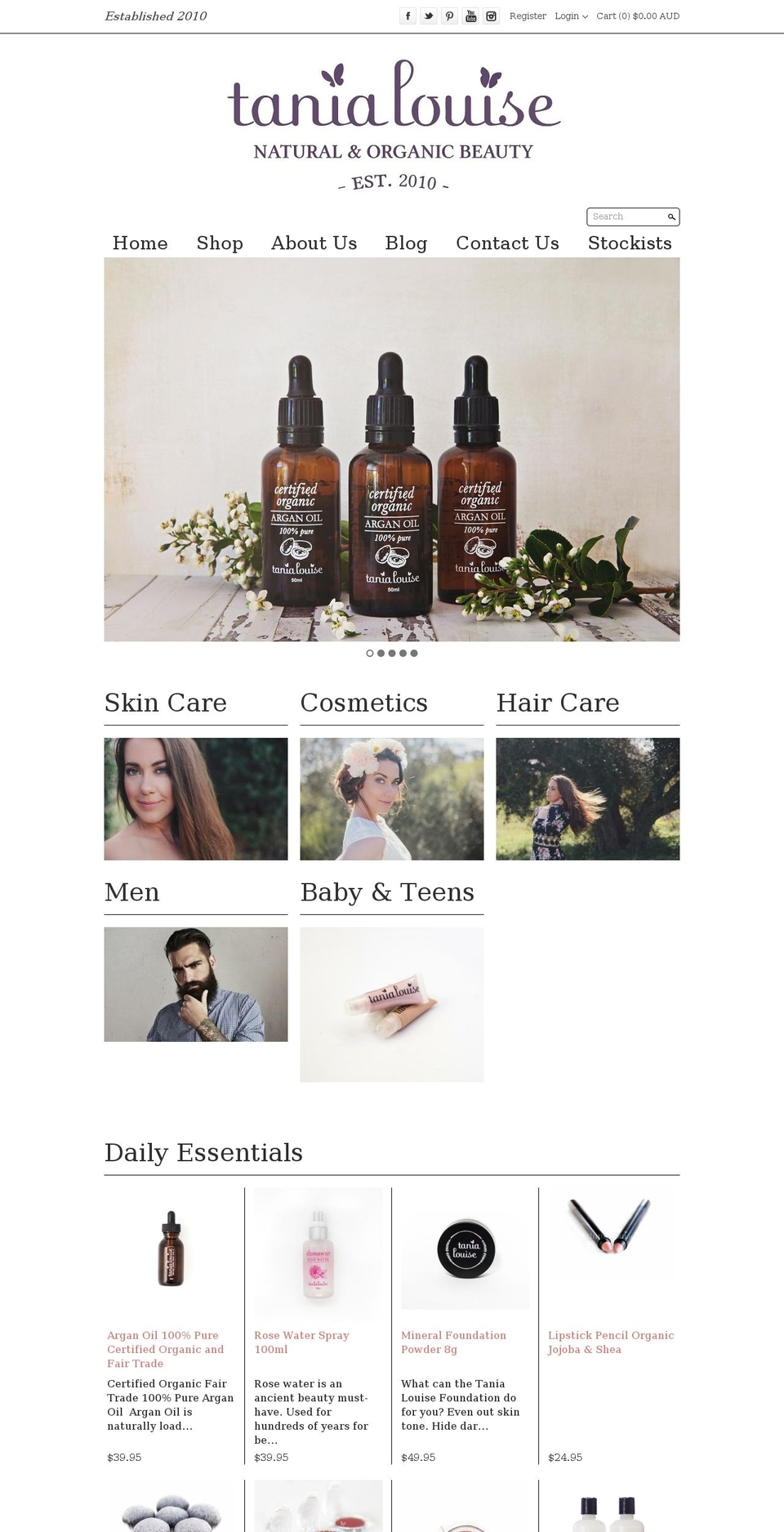 tanialouiseco.com shopify website screenshot