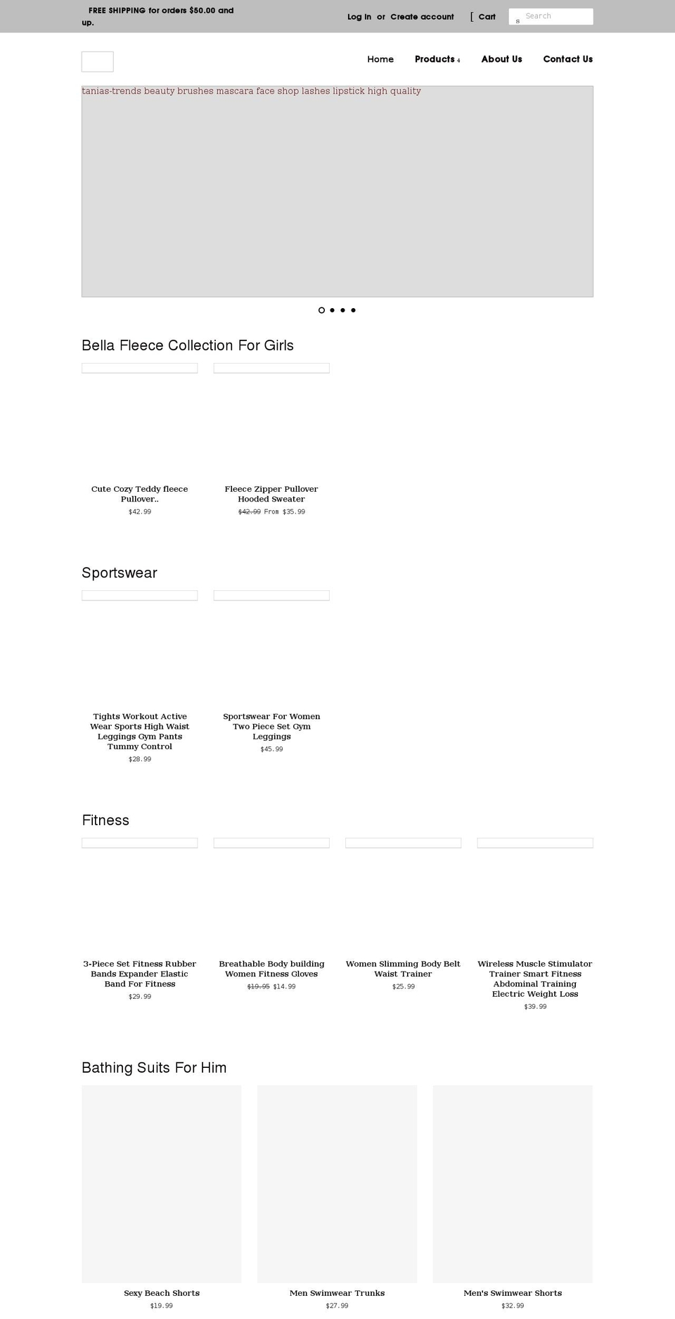 taniastrends.com shopify website screenshot