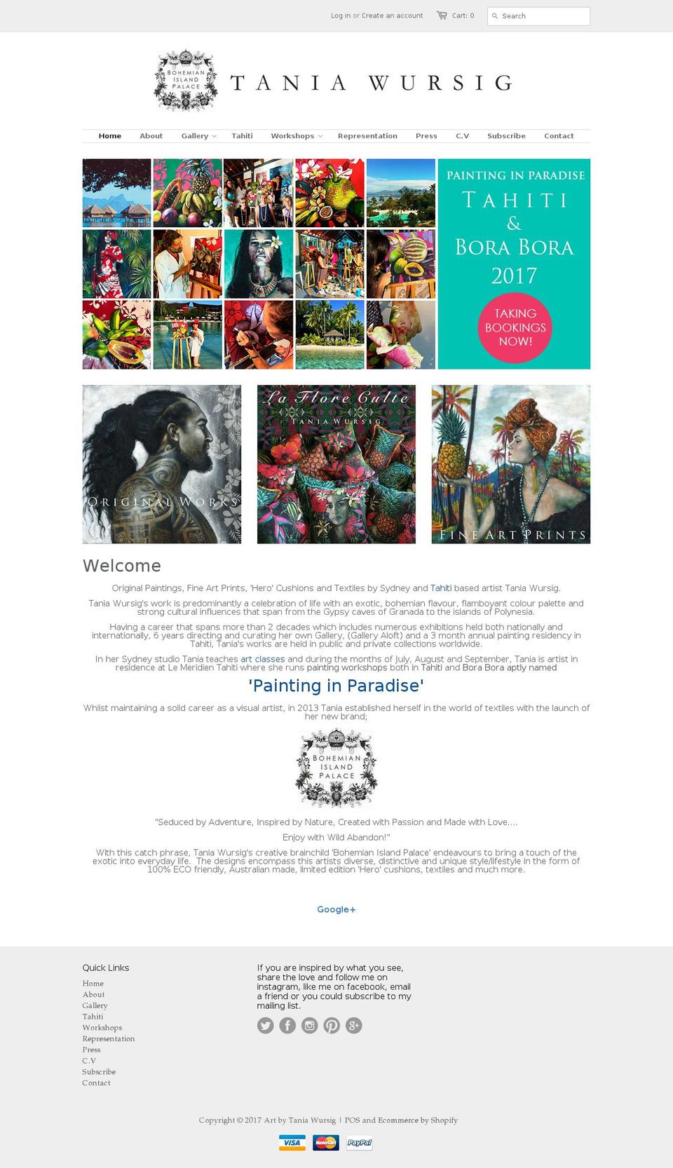 taniawursigshop.com shopify website screenshot