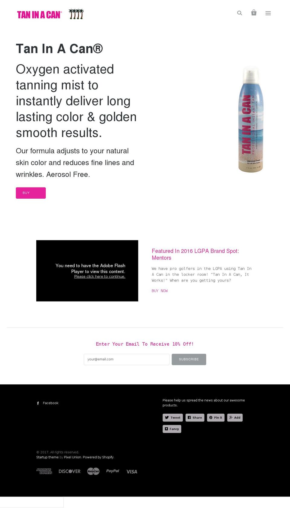 taninacan.us shopify website screenshot