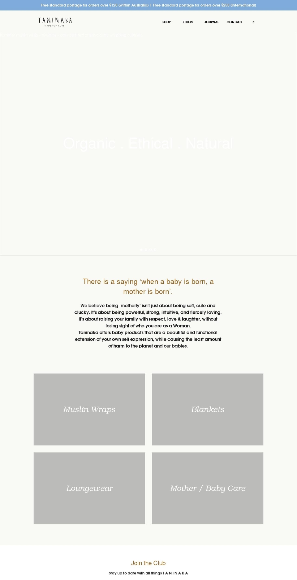 taninakasan.com shopify website screenshot