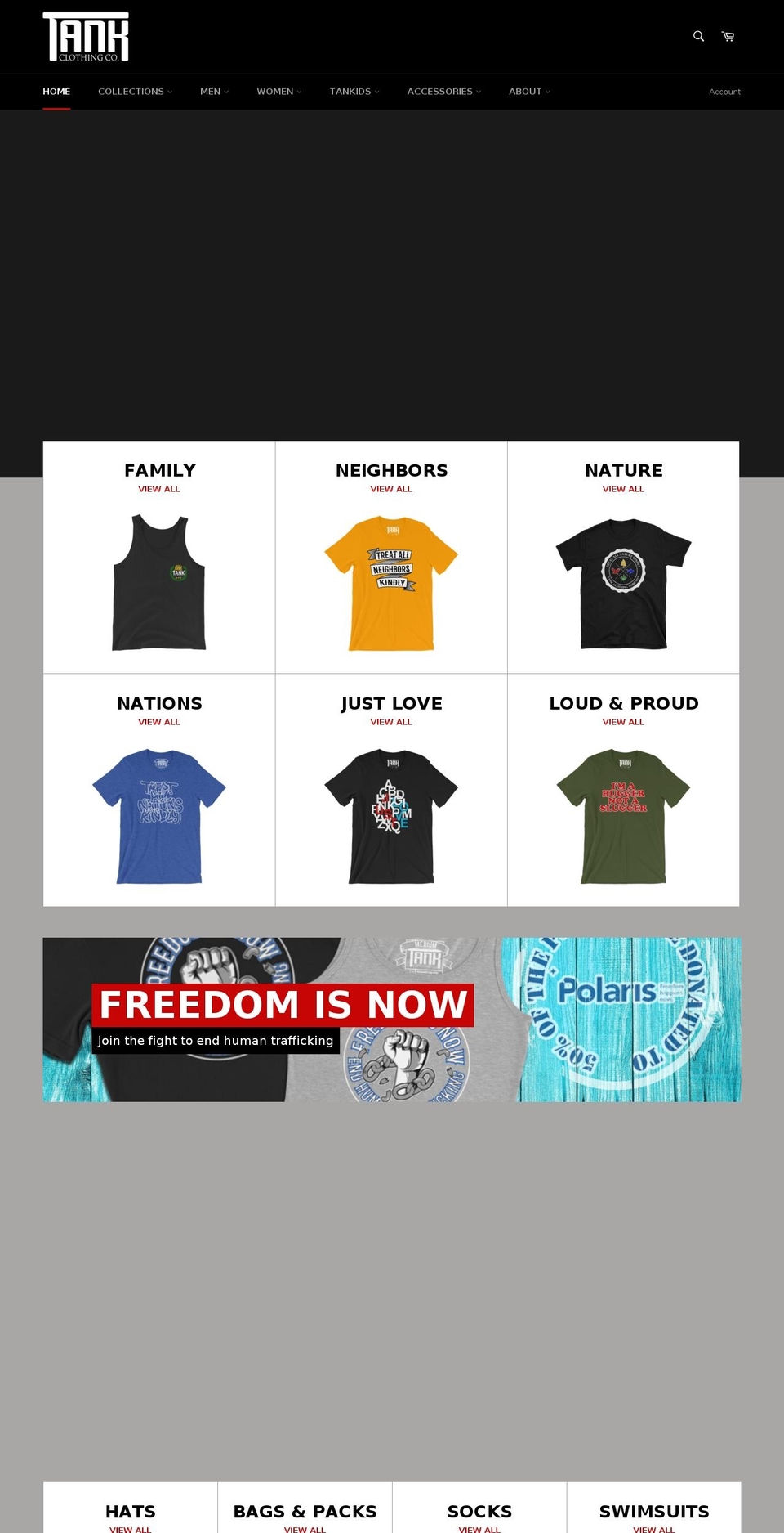 tankclothingcompany.com — Shopify storefront screenshot