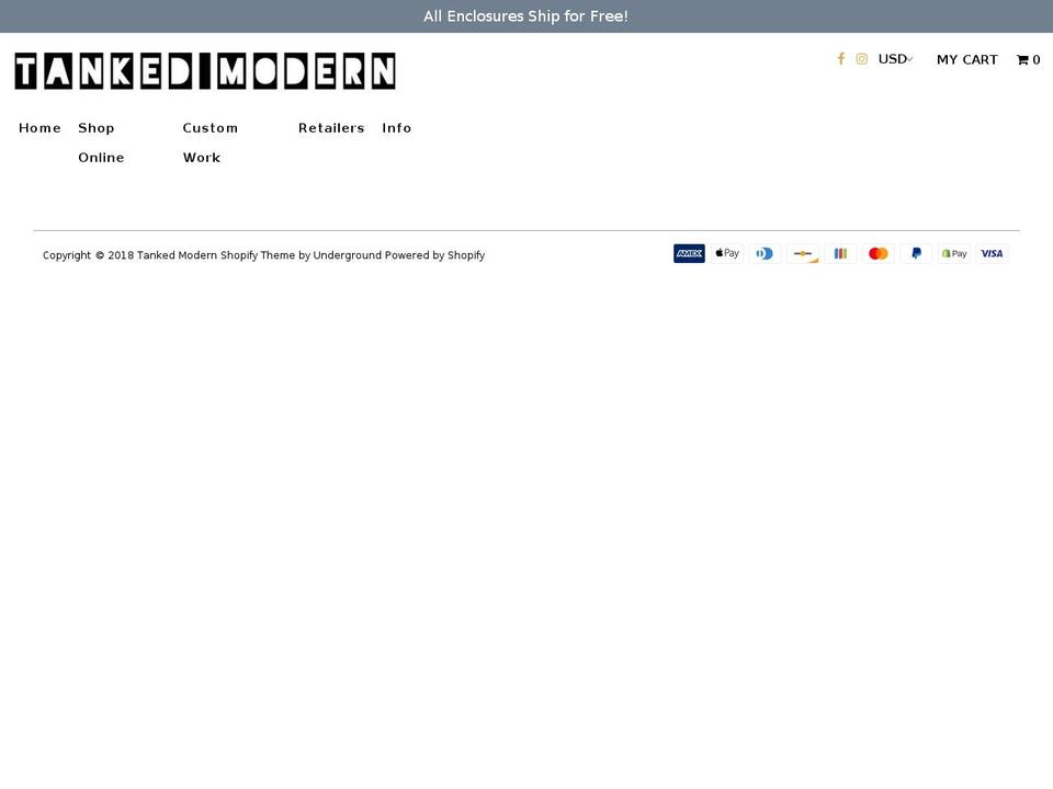 tankedmodern.com shopify website screenshot