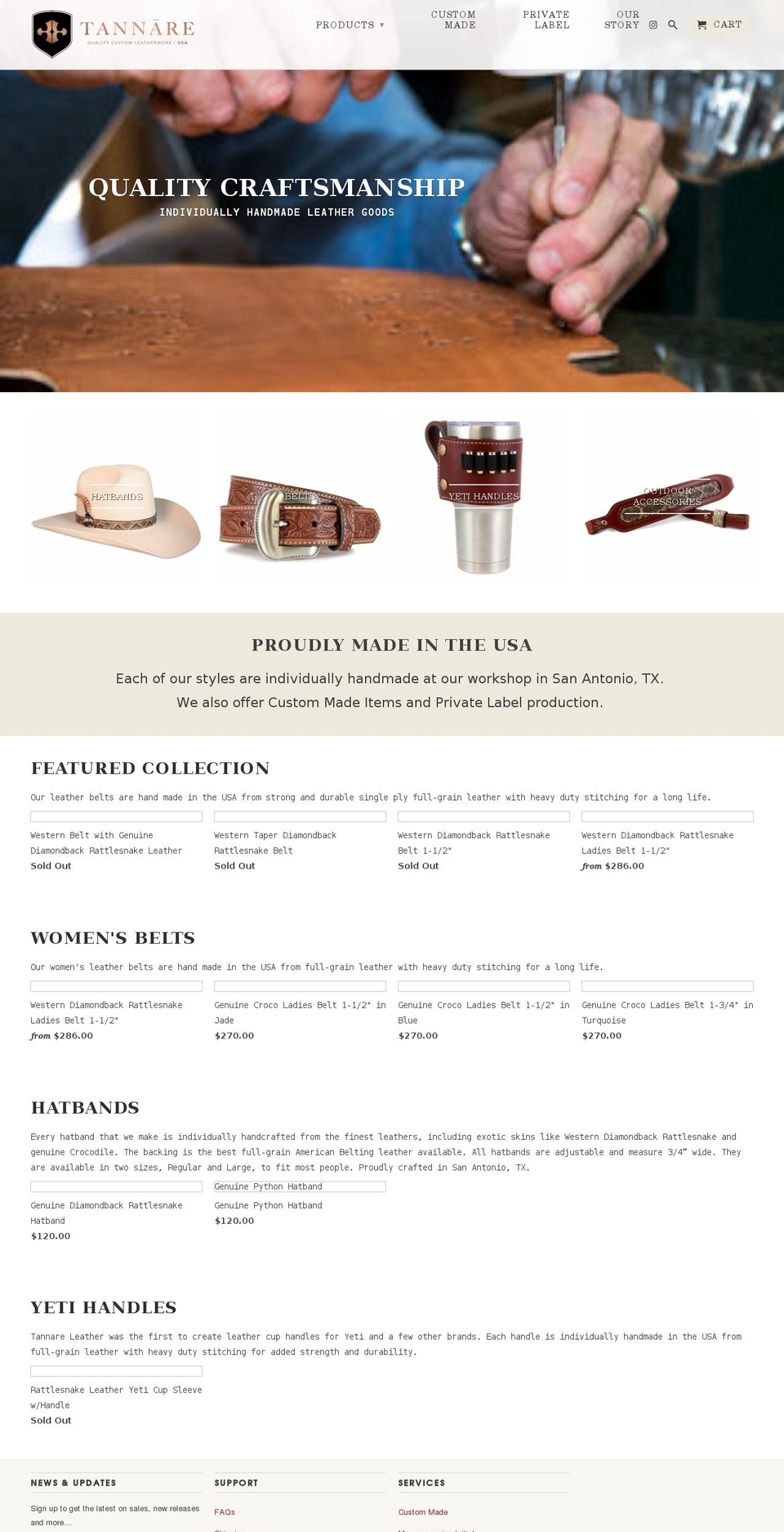 tannare.com shopify website screenshot