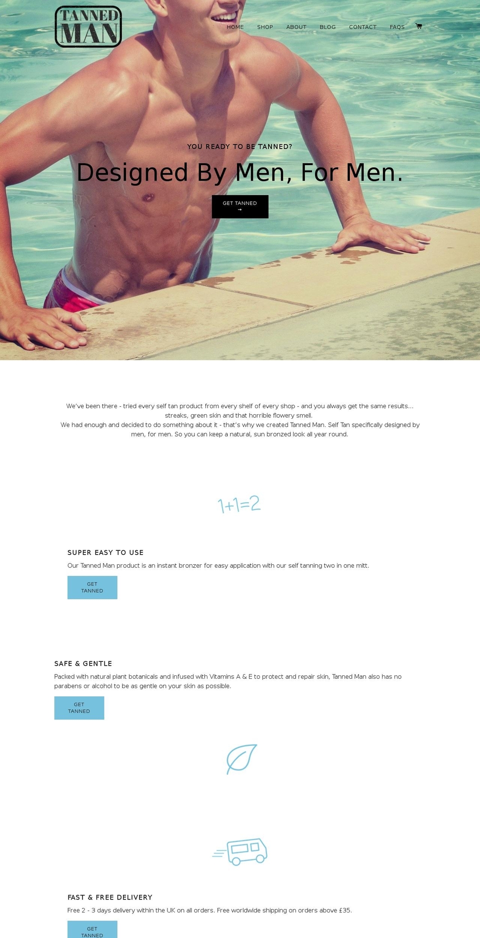 tannedman.com — Shopify storefront screenshot