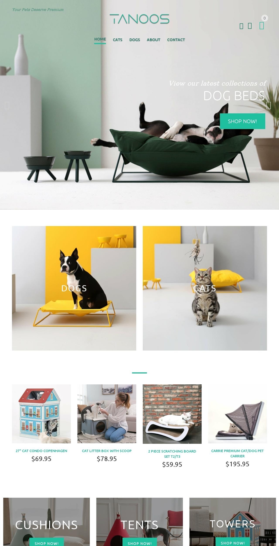 tanoos.com — Shopify storefront screenshot