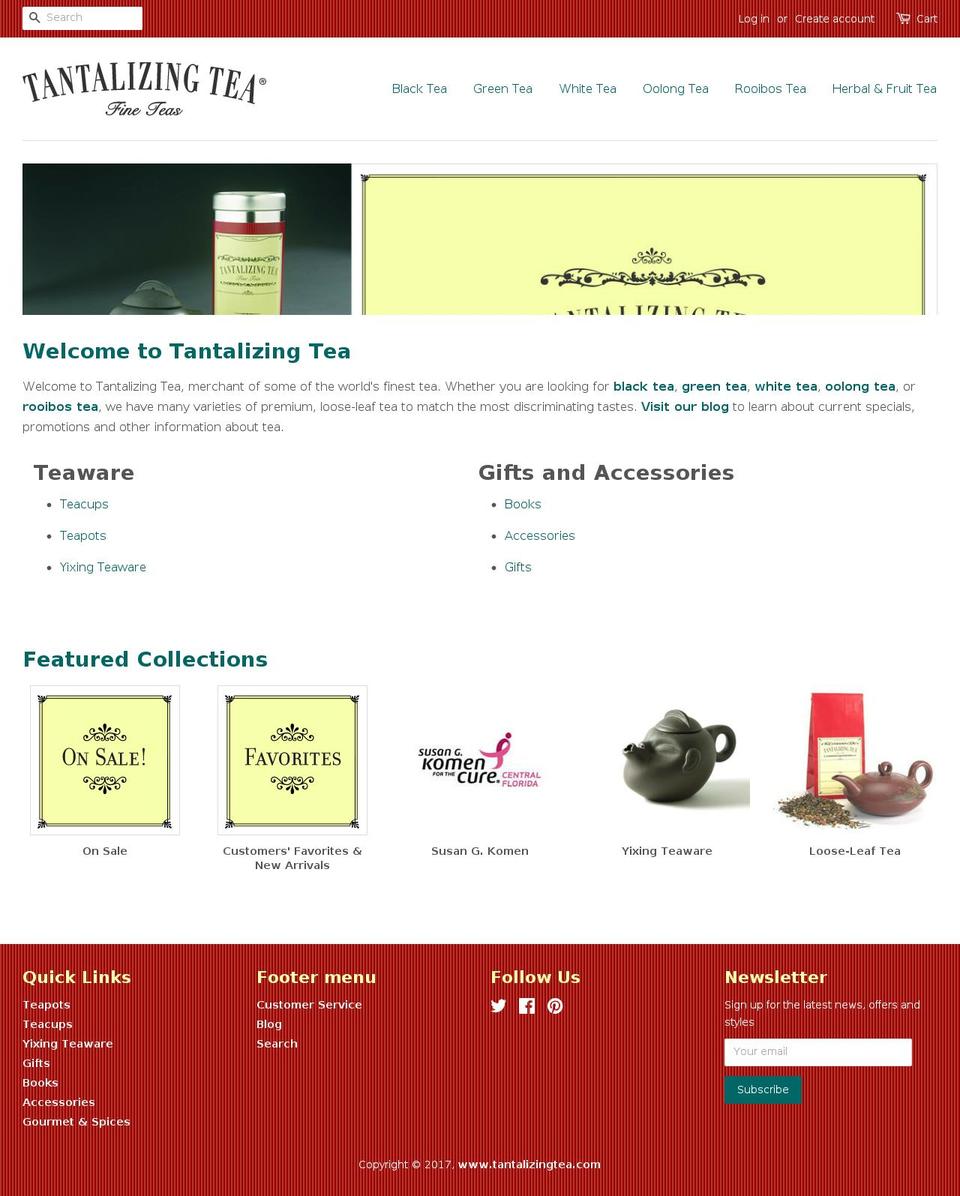tantalizingtea.com shopify website screenshot
