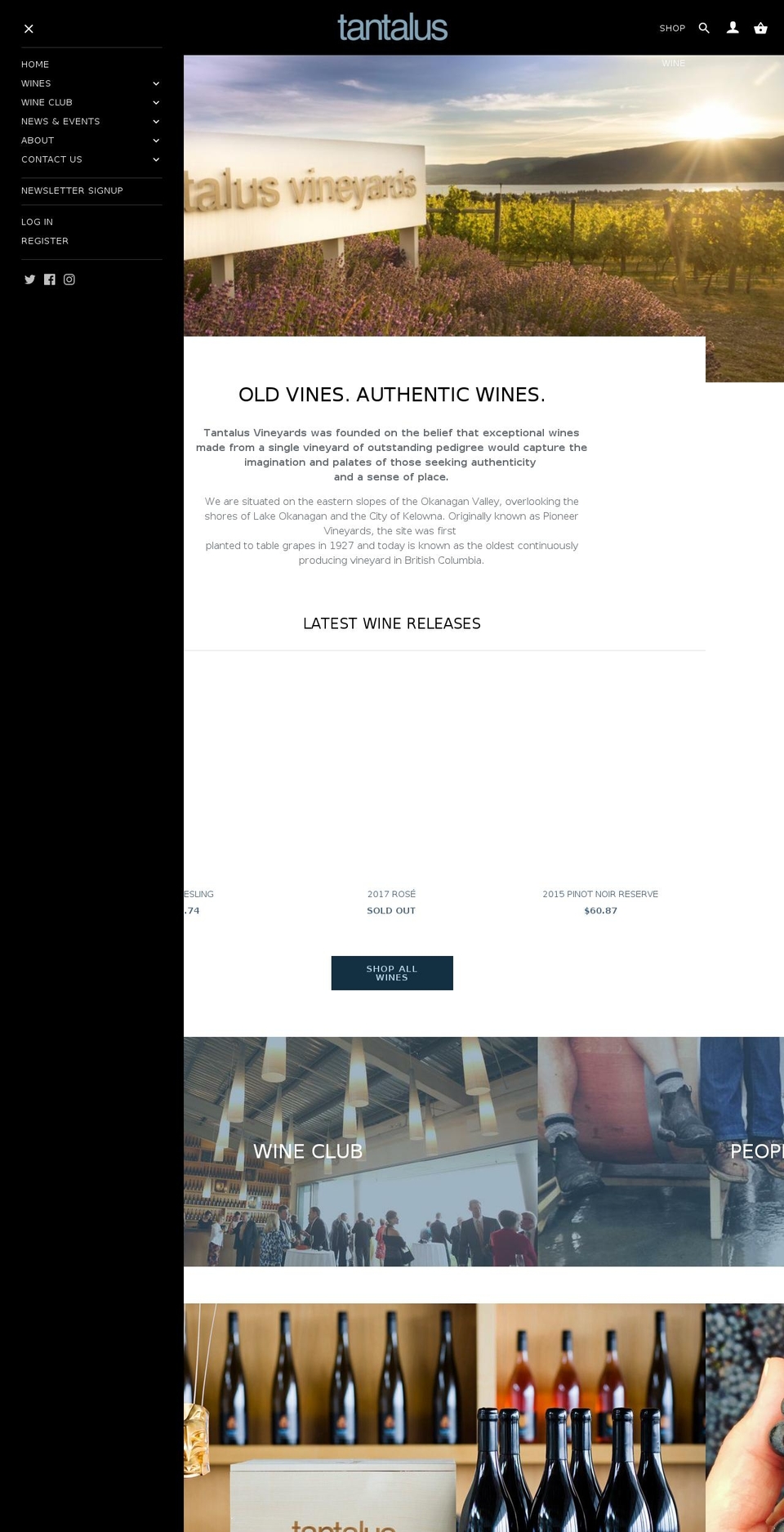 tantalus.ca shopify website screenshot