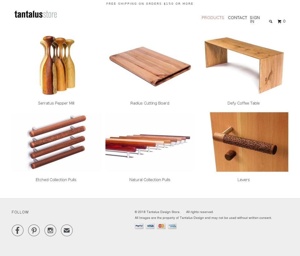 tantalusstore.com shopify website screenshot