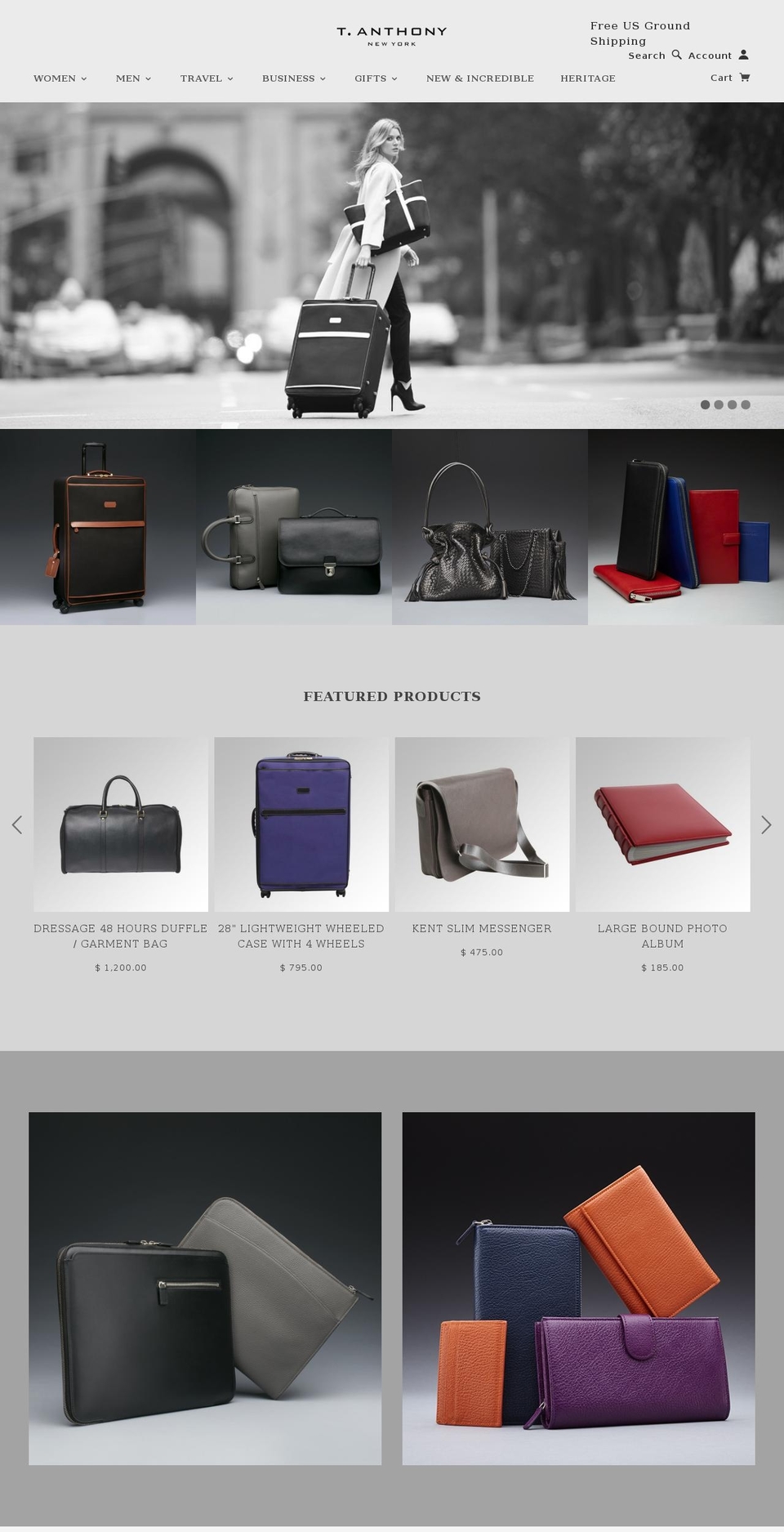 tanthony.com shopify website screenshot