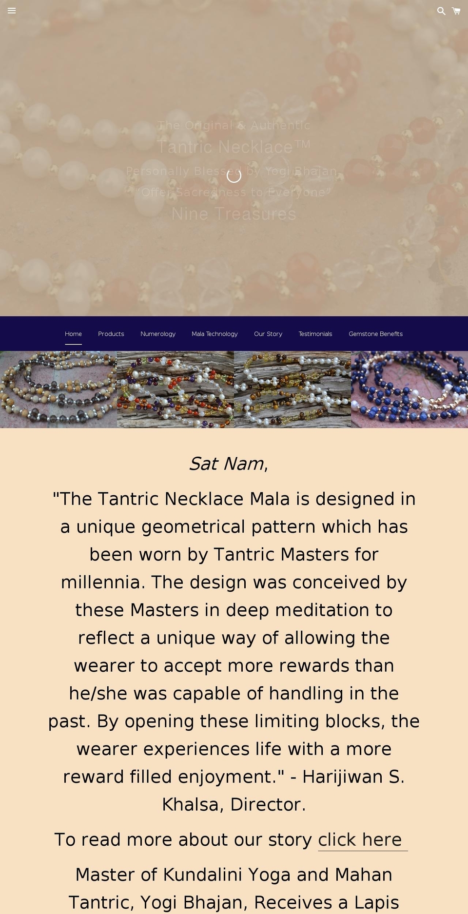 tantricnecklace.com shopify website screenshot