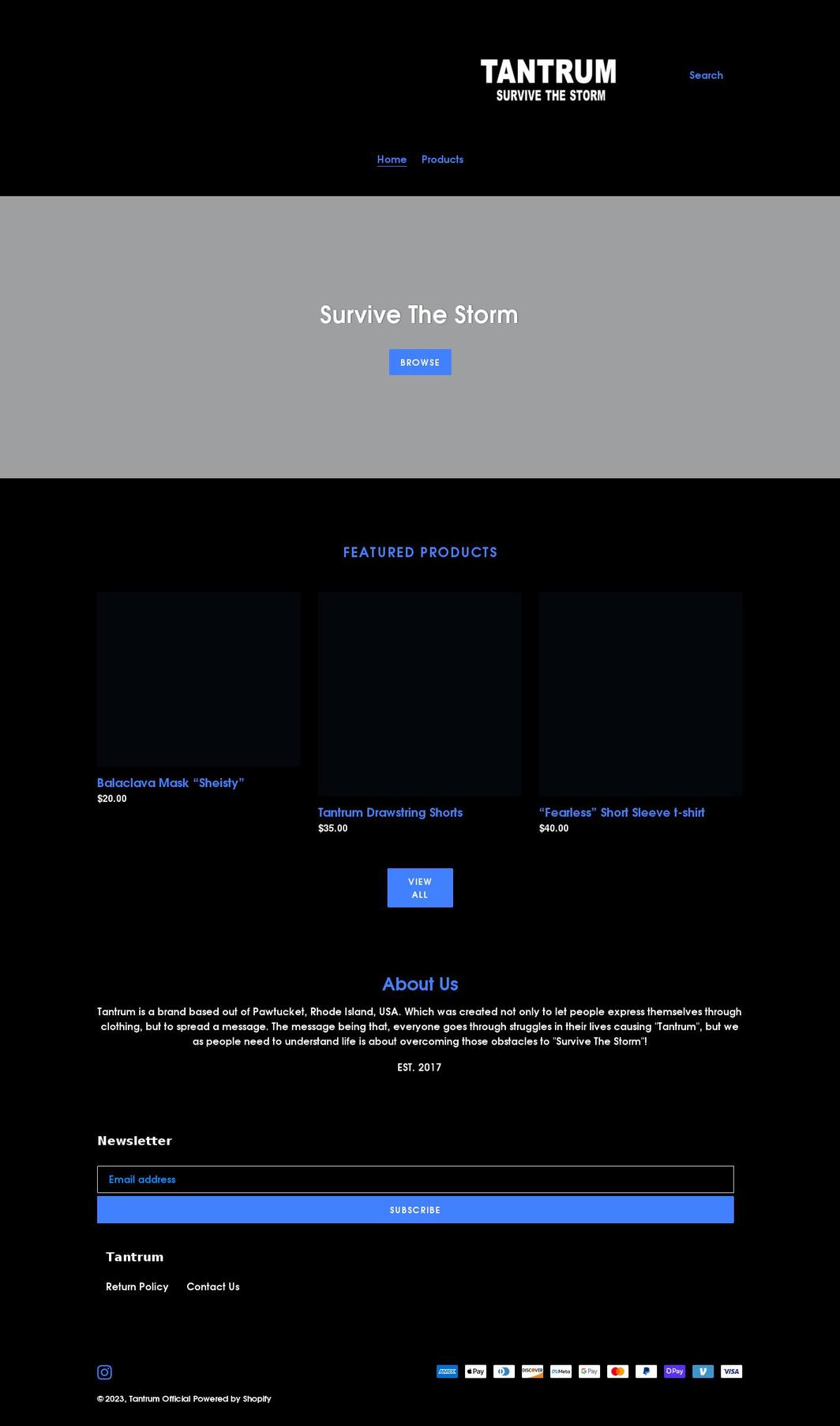 tantrumofficial.com shopify website screenshot