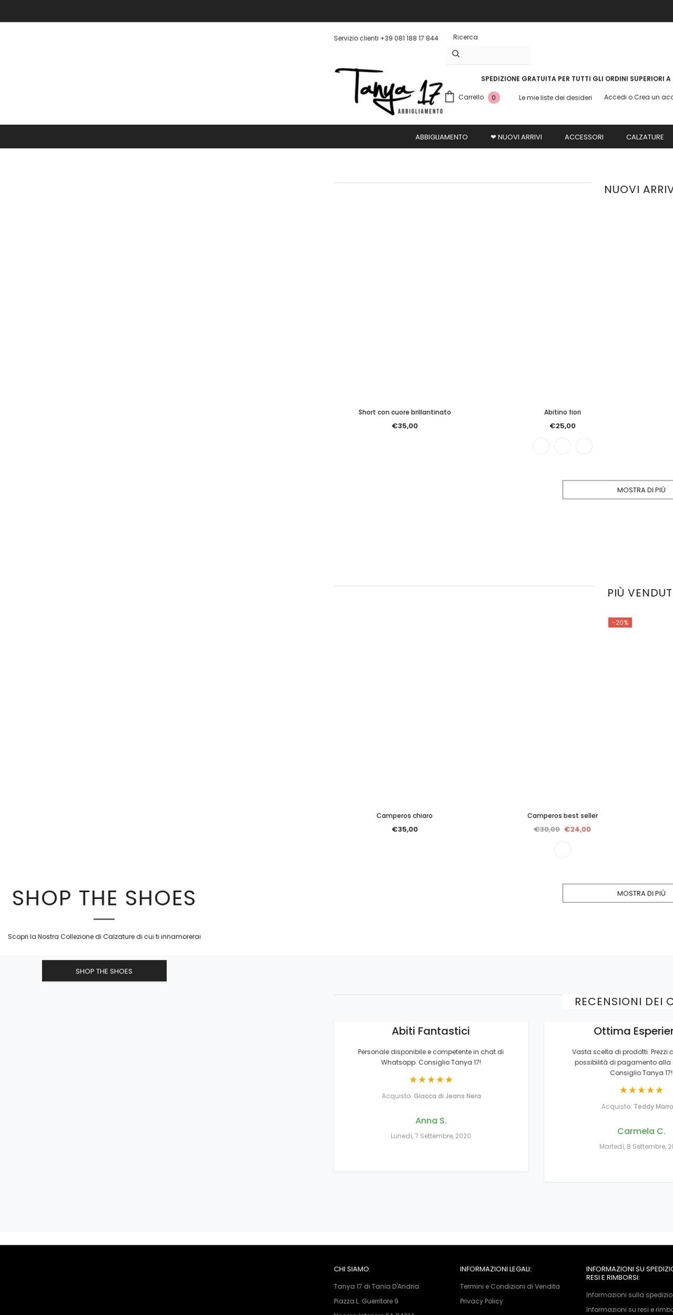 tanya17.com shopify website screenshot