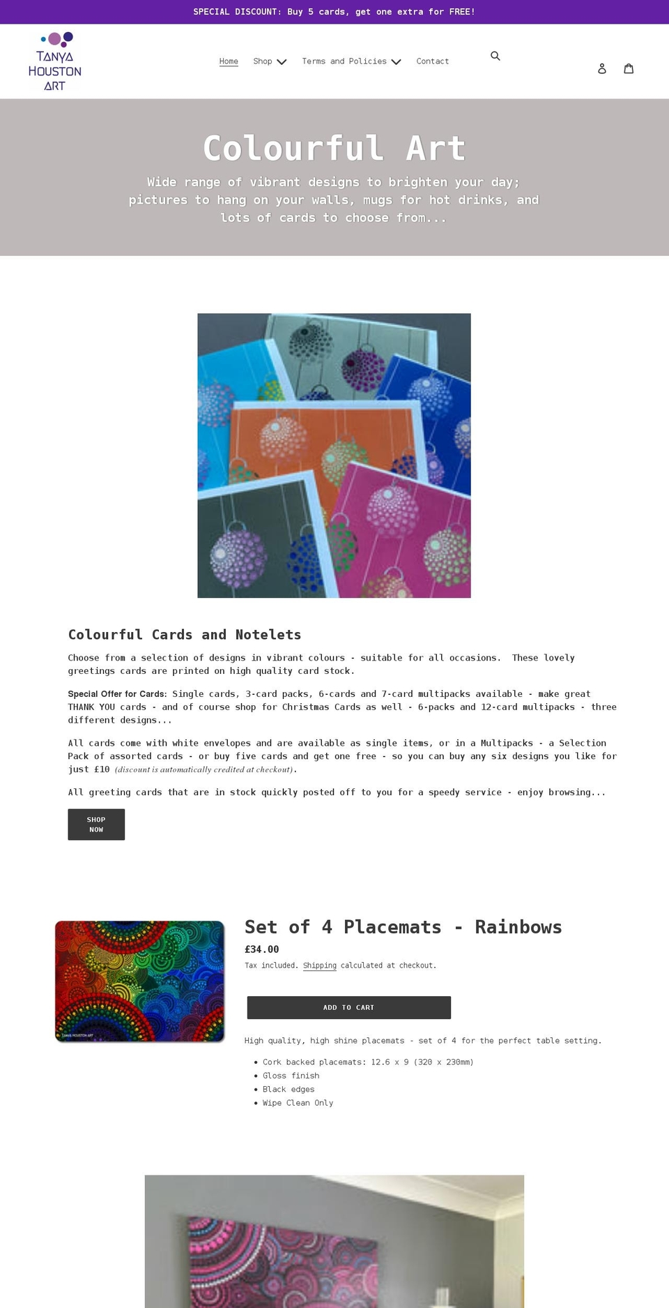 tanyahoustonart.com shopify website screenshot