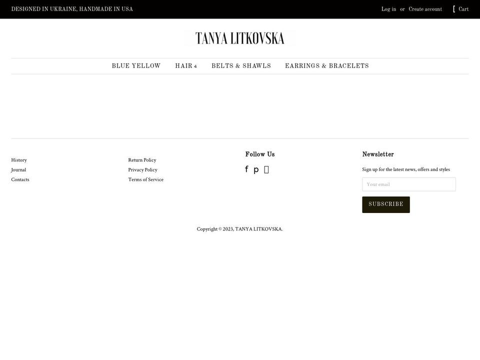 tanyalitkovska.com shopify website screenshot