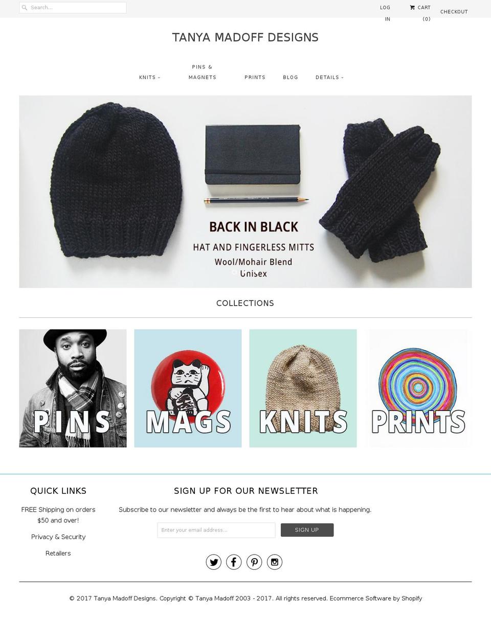 tanyamadoff.com shopify website screenshot