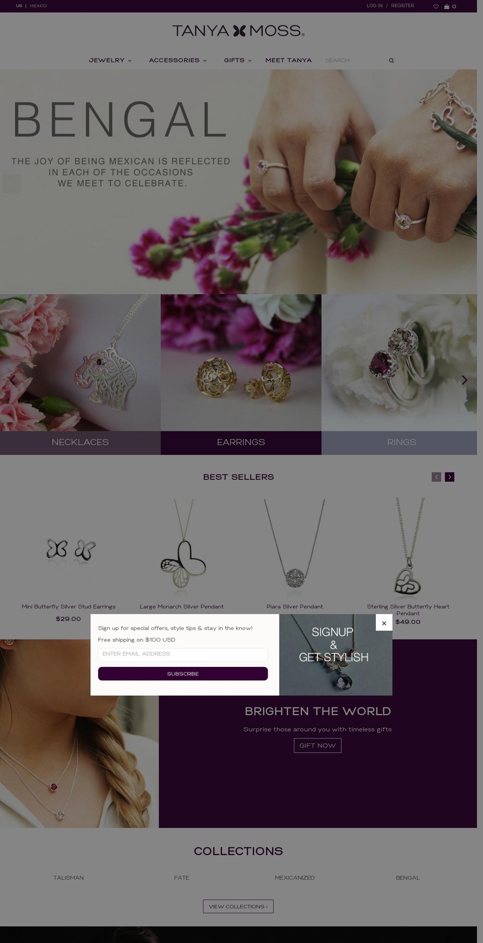 tanyamossjewelry.com — Shopify storefront screenshot