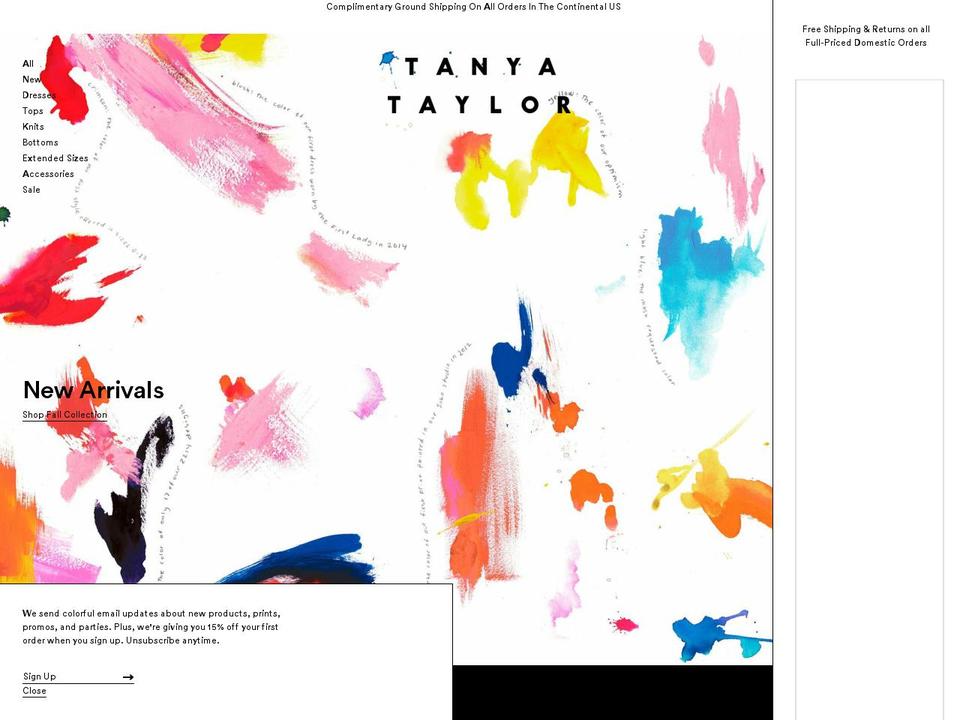 tanyataylor.com shopify website screenshot