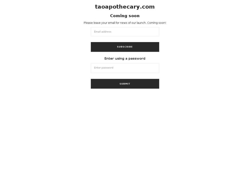 taoapothecary.com shopify website screenshot