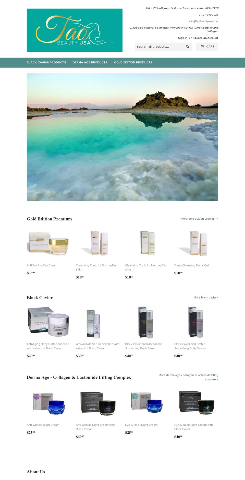 taobeautyusa.com shopify website screenshot