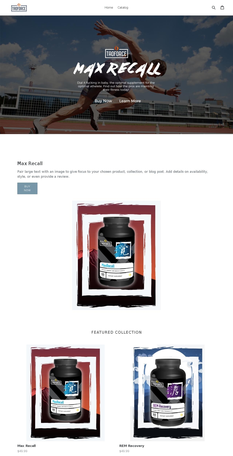 taoforceshop.com — Shopify storefront screenshot