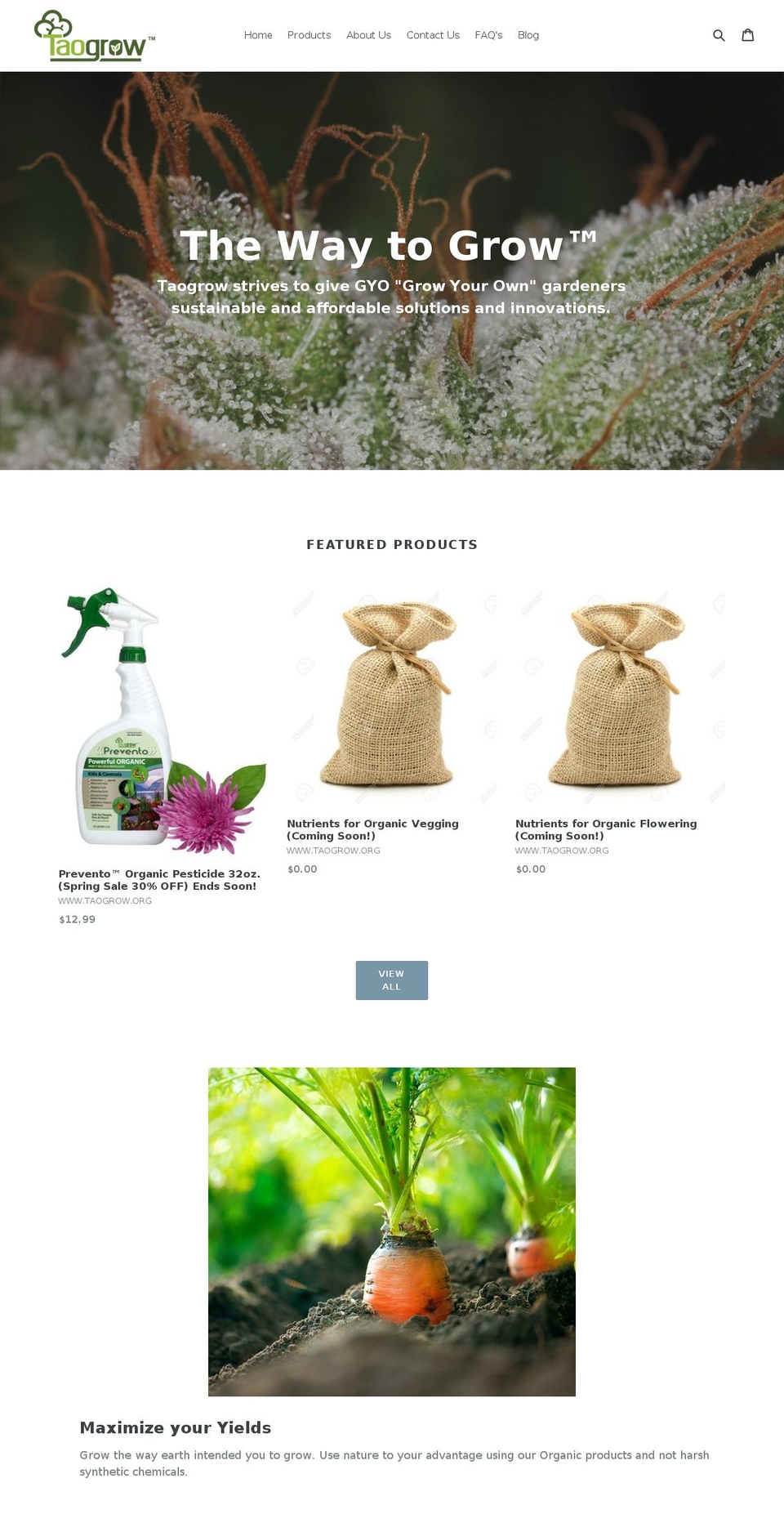 taogrow.org shopify website screenshot