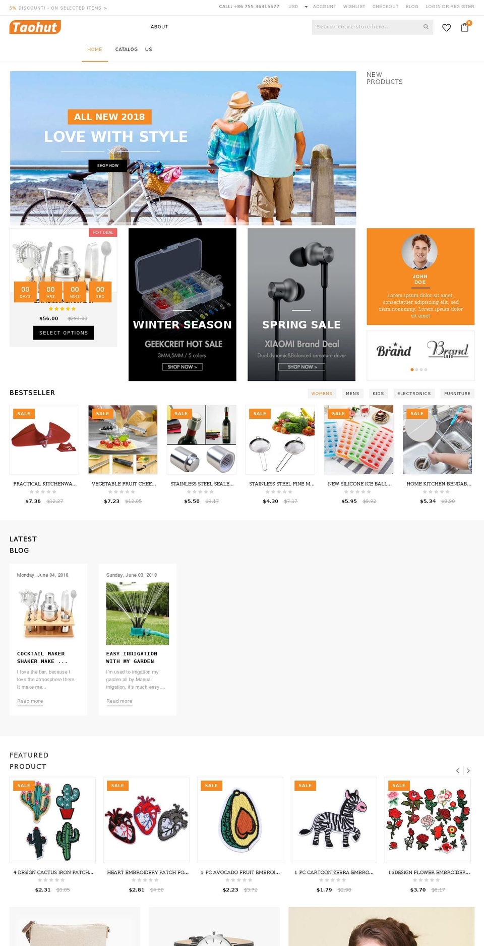 taohut.com — Shopify storefront screenshot