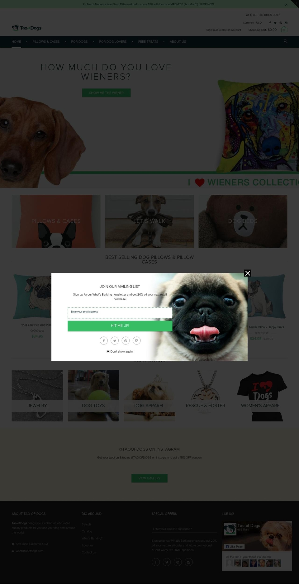 taoofdogs.com shopify website screenshot