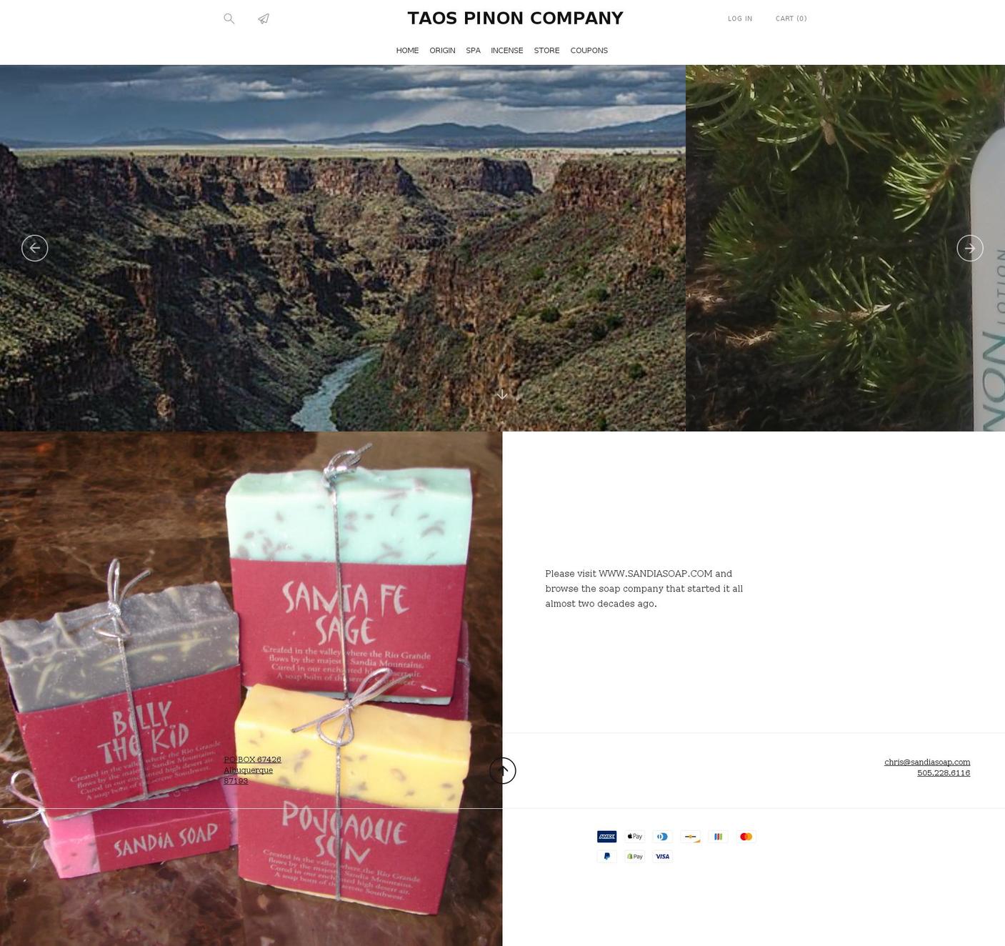 taospinoncompany.com shopify website screenshot